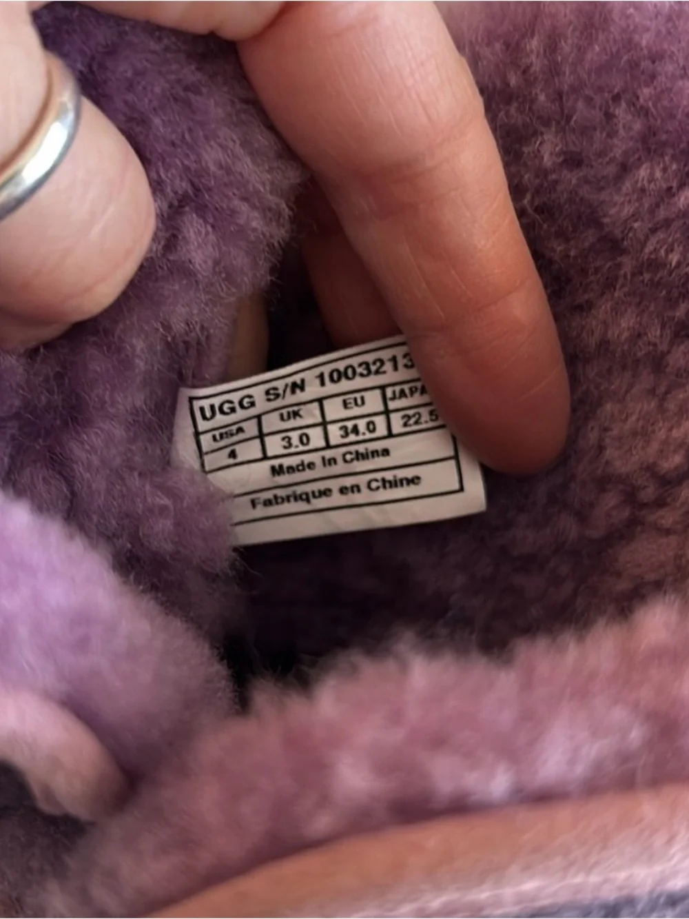 UGG Purple Suede Shearling Bow Short Boots